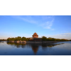 北京紫禁城角楼晚霞延时