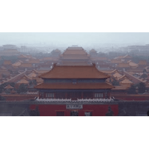 暴雨北京故宫古建筑