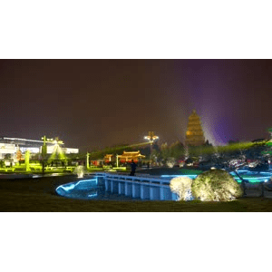 西安大雁塔夜景展示