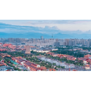 西安大雁塔日转夜延时