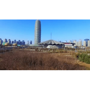 河南郑州航拍城市东城新区建筑道路