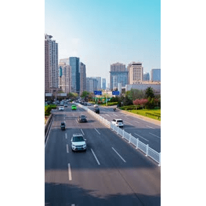 竖版城市车流延时