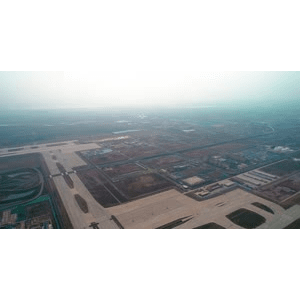 航拍正在建设中的青岛胶东国际机场